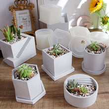 Load image into Gallery viewer, Silicone Molds for Concrete Cement Pots DIY Round Planter Pot Mold Garden Vase Molds
